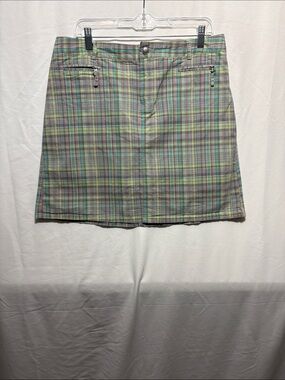 Christopher & Banks Pastel Plaid Skort in Mint Green and Lavender